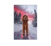 WXLWHR English Cocker Spaniel Canvas Wall Art Pine Forest Canvas Painting Modern Artwork for Living Room And Bedroom Decor Gift 16x24inch(40x60cm)