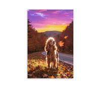 WXLWHR English Cocker Spaniel Canvas Wall Art Woods Road Canvas Painting Modern Artwork for Living Room And Bedroom Decor Gift 12x18inch(30x45cm)