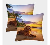 WXLWHR English Cocker Spaniel Cushion Cover Set of 2, Premium Polyester Throw Pillow Cover with Hidden Zipper, Premium Decorative Throw Pillow Cases, for Sofa Bedroom 40x40cm