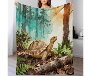 WXLWHR European Tortoise Fleece Throw Blanket for Couch Sofa Bed All Season Woods Pattern Blanket Fluffy Soft Cozy Flannel Creative Gift for Girls Kids Adults 80x90inch(200x230cm)