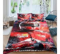 WXLWHR F1 Racing Duvet Cover Set Soft Microfiber 3 Piece 3D Printed Bedding Set F1 Drivers Comforter Cover with Pillowcase for Teens And Adults Double（200x200cm）