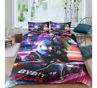 WXLWHR F1 Racing Duvet Cover Set Soft Microfiber 3 Piece 3D Printed Bedding Set F1 Drivers Comforter Cover with Pillow Cases for Kids Adults Double（200x200cm）