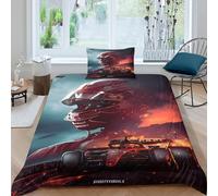 WXLWHR F1 Racing Duvet Cover Set Soft Microfiber 3 Piece 3D Printed Bedding Set F1 Drivers Duvet Cover with Pillowcase For Teenage Boys Single（135x200cm）