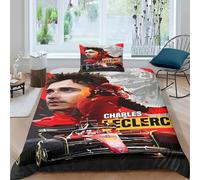 WXLWHR F1 Racing Duvet Cover Set Soft Microfiber 3 Piece 3D Printed Bedding Set F1 Drivers Quilt Covers with Pillowcase for Kids Teens Adults Single（135x200cm）