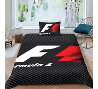 WXLWHR F1 Racing Duvet Cover Set Soft Microfiber 3 Piece 3D Printed Bedding Set Racing Comforter Cover with Pillowcase for Kids Adults Single（135x200cm）