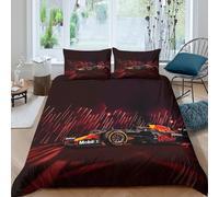 WXLWHR F1 Racing Duvet Cover Set Soft Microfiber 3 Piece 3D Printed Bedding Set Racing Duvet Cover with Pillow Cases for Teens And Adults Double（200x200cm）