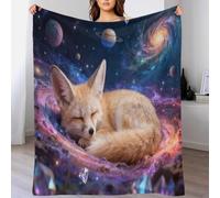 WXLWHR Fox Fleece Throw Blanket for Couch Sofa Bed All Season Nebula Planet Print Blanket Fluffy Soft Warm Flannel Gifts for Kids Teens Adults 60x80inch(150x200cm)