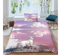 WXLWHR French Bulldog Bedding Set Salt Lake Print Duvet Cover Set Soft Microfiber Duvet Cover with Pillowcase Kids Teens Bedroom Compatible Single（135x200cm）