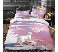 WXLWHR French Bulldog Bedding Set Salt Lake Print Duvet Cover Set Soft Microfiber Duvet Cover with Pillowcase Modern Home Decor Essential King（220x240cm）