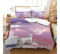 WXLWHR French Bulldog Bedding Set Salt Lake Print Duvet Cover Set Soft Microfiber Duvet Cover with Pillowcase for Kids Boys Teens Room Decor Single（140x200cm）