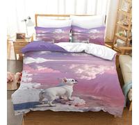 WXLWHR French Bulldog Bedding Set Salt Lake Print Duvet Cover Set Soft Microfiber Duvet Cover with Zipper & Pillowcase for Kids Teens Adults Double（200x200cm）