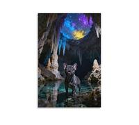 WXLWHR French Bulldog Canvas Wall Art Cave Starry Sky Canvas Print Modern Decor for Bedroom, Living Room, Or Kitchen 20x30inch(50x75cm)
