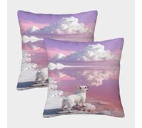 WXLWHR French Bulldog Cushion Covers Set of 2, Throw Pillow Covers Soft Polyester Decorative Throw Pillow Cases, for Sofa Living Room Bedroom 40x40cm