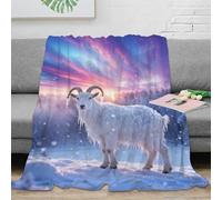 WXLWHR Goat Fleece Throw Blanket for Couch Sofa Bed All Season Clouds Snowfield Print Blanket Fluffy Soft Cozy Flannel for Wedding Anniversary 80x90inch(200x230cm)