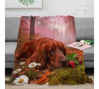 WXLWHR Irish Setter Fleece Throw Blanket, Super Soft & Cosy Flannel, Misty Forest Throw, For Sofa/Couch, Bed For Women/Men 50x60inch(127x152cm)