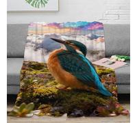 WXLWHR Kingfisher Fleece Throw Blanket, Super Soft & Cosy Flannel, Tundra Blanket, for Sofa, Bed & Travel Gifts For Women/Men 40x50inch(100x130cm)