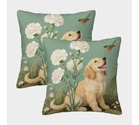 WXLWHR Labrador Retriever Cushion Covers Set of 2, Premium Polyester Throw Pillow Covers with Hidden Zipper, Square Decorative Pillow Cases, for Couch Livingroom Sofa Bed 40x40cm