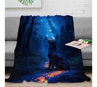 WXLWHR Labrador Retriever Fleece Throw Blanket for Couch Sofa Bed All Season Starry Forest Print Blanket Fluffy Soft Cozy Flannel Creative Gift for Wedding Anniversary 60x80inch(150x200cm)