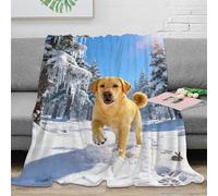 WXLWHR Labrador Retriever Fleece Throw Blanket, Super Soft & Cosy Flannel, Snow Forest Blanket, For Sofa/Couch, Bed Gifts For Women/Men 60x80inch(150x200cm)