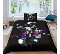 WXLWHR Michael Jackson Duvet Cover Set Soft Microfiber 3 Piece 3D Printed Bedding Sets Michael Jackson Quilt Covers with Pillow Cases for Kids Adults Single（135x200cm）