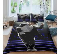 WXLWHR Michael Jackson Duvet Cover Set Soft Microfiber 3 Piece 3D Printed Bedding Sets Michael Jackson Quilt Covers with Pillow Cases for Teens And Adults Double（200x200cm）