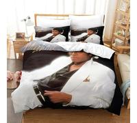 WXLWHR Michael Jackson Duvet Cover Sets Soft Polyester 3 Piece 3D Printed Bedding Set Michael Jackson Duvet Cover with Pillow Cases for Kids Girls Teens Adults Super King（260x220cm）