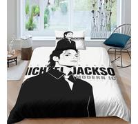 WXLWHR Michael Jackson Duvet Cover Sets Soft Polyester 3 Piece 3D Printed Bedding Set Michael Jackson Comforter Cover with Pillowcase For Teenage Boys Single（135x200cm）