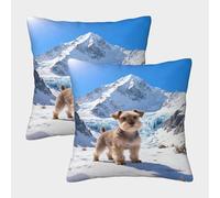 WXLWHR Miniature Schnauzer Cushion Covers Set of 2, Throw Pillow Covers Soft Polyester Decorative Pillow Cases, for Armchair Sofa Patio Garden 45x45cm