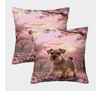 WXLWHR Miniature Schnauzer Cushion Covers Set of 2, Throw Pillow Covers Soft Polyester Decorative Throw Pillow Cases, for Garden Livingroom Couch Patio Furniture 40x40cm