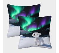WXLWHR Miniature Schnauzer Cushion Covers Set of 2, Throw Pillow Covers Soft Polyester Decorative Throw Pillow Cases, for Livingroom Couch Sofa 50x50cm