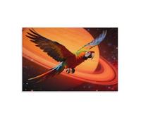 WXLWHR Parrot Canvas Wall Art Planet Printed on Canvas Modern Artwork for Living Room And Bedroom Wall Decor Gift 20x30inch(50x75cm)