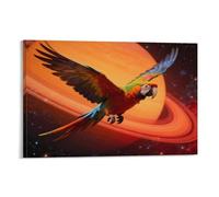 WXLWHR Parrot Canvas Wall Art Planet Printed on Canvas Modern Artwork for Living Room Office Wall Decor Gift 12x18inch(30x45cm)