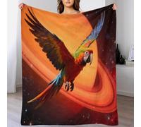 WXLWHR Parrot Fleece Throw Blanket for Couch Sofa Bed All Season Planet Print Blanket Fluffy Soft Warm Flannel Gifts for Kids Teens Adults 60x80inch(150x200cm)