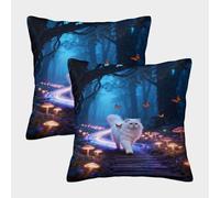 WXLWHR Persian Cat Cushion Cover Set of 2, Premium Polyester Throw Pillow Cover with Hidden Zipper, Premium Decorative Throw Pillow Cases, for Livingroom Couch Bed Sofa 50x50cm