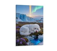 WXLWHR Poodle Canvas Wall Art Glacier Tundra Canvas Print Modern Decorations for Bedroom, Living Room, Or Kitchen 12x18inch(30x45cm)