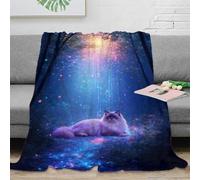 WXLWHR Ragdoll Cat Fleece Throw Blanket for Couch Sofa Bed All Season Fantasy Woods Print Blanket Fluffy Soft Cozy Flannel for Boys Girls 80x90inch(200x230cm)