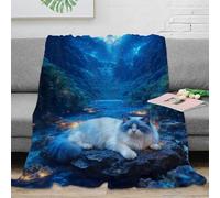 WXLWHR Ragdoll Cat Fleece Throw Blanket for Couch Sofa Bed All Season Starry Valley Print Blanket Fluffy Soft Cozy Flannel Unique Gift for Girls Kids Adults 80x90inch(200x230cm)