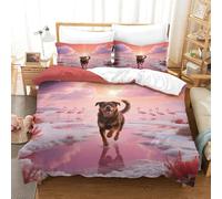 WXLWHR Rottweiler Duvet Cover Set 3D Dog Salt Flat Print Bedding Set Soft Microfiber Comforter Cover with Zipper & Pillowcase for Kids Boys Teens Super King(260x220cm)