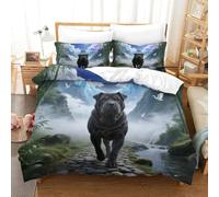WXLWHR SharPei Dog Duvet Cover Set 3D Dog Bamboo Forest Peaks Print Bedding Set Soft Microfiber Comforter Cover with Hidden Zipper & Pillowcase for Kids Girls Adults Super King（260x220cm）