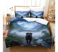 WXLWHR SharPei Dog Duvet Cover Set 3D Dog Bamboo Forest Print Bedding Set Soft Microfiber Duvet Cover with Zipper & Pillow Cases for Kids Teens Adults Super King（260x220cm）