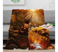 WXLWHR Siamese Cat Fleece Throw Blanket for Couch Sofa Bed All Season Forest Print Blanket Fluffy Soft Cozy Flannel Creative Gift for Women Girls Birthday 60x80inch(150x200cm)