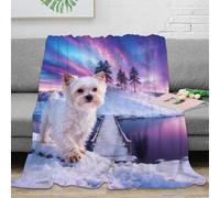 WXLWHR Yorkshire Terrier Fleece Throw Blanket for Couch Sofa Bed All Season Colorful Clouds Print Blanket Fluffy Soft Cozy Flannel Gifts for Women Girls Birthday 70x80inch(180x200cm)