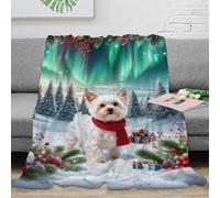 WXLWHR Yorkshire Terrier Fleece Throw Blanket for Couch Sofa Bed All Season Snowfield Print Blanket Fluffy Soft Cozy Flannel Presents for Boys Girls 40x50inch(100x130cm)
