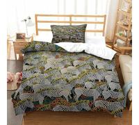 WXLWHR Zebra Duvet Cover Set Soft Microfiber 3 Piece Bedding Set Zebra Herd Migration Quilt Covers with Pillowcase for Teens And Adults Single(135x200cm)