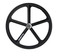 WxMTykx 700C Fixed Gear Wheel Set - Magnesium Alloy Integrated Rims 5-Spoke 17-Tooth Single Speed Wheels Front 100mm Rear 120mm Sealed Bearings V-Brake For Track/Road Bikes(Rear)