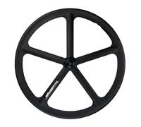 WxMTykx 700C Fixed Gear Wheel Set - Magnesium Alloy Integrated Rims 5-Spoke 17-Tooth Single Speed Wheels Front 100mm Rear 120mm Sealed Bearings V-Brake For Track/Road Bikes(Front)