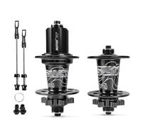 WxMTykx Mountain Bike Hubs - 32-Hole 6-Pawl 3-Tooth 120-Click Sealed Bearings Aluminum Alloy Material 6-Bolt Disc Brake Quick-Release/Thru-Axle Compatible 7-12-Speed Cassette(Black)