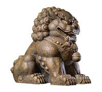 WXMYOZR Chinese Feng Shui Foo Dogs Statue, Large Size Wealth Porsperity Guardian Lion Statues Indoor Outdoor Home Premises Garden Decor,Gold