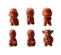 WXMYOZR Chinese Zisha Tea Pet(Set of 6),Purple Sand Pee Boy Little Monk Figures Handmade Cute Kung Fu Tea Ornament Accessories of Tea Set Tea Table Decor for Tea Lovers Tearoom Gifts