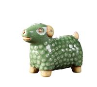 WXMYOZR Chinese Zodiac Figurines 12 Chinese Zodiac Animals Figurines Ceramic 2024 Feng Shui Decor Dragon Year Best Chinese Zodiac Gift,Green,Sheep
